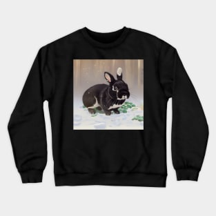 Snowing Black Otter Netherland Dwarf Rabbit Baby Bunny Crewneck Sweatshirt